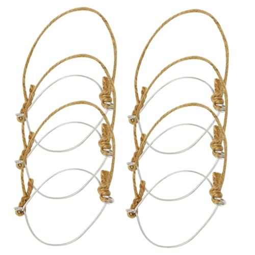 Gadpiparty Colgadores Solares para Tarros Asas de Alambre de Acero Inoxidable y Arpillera 6 Piezas Compatible Frascos de Boca 70 MM Ideales para Bricolaje y Decoración Colgante