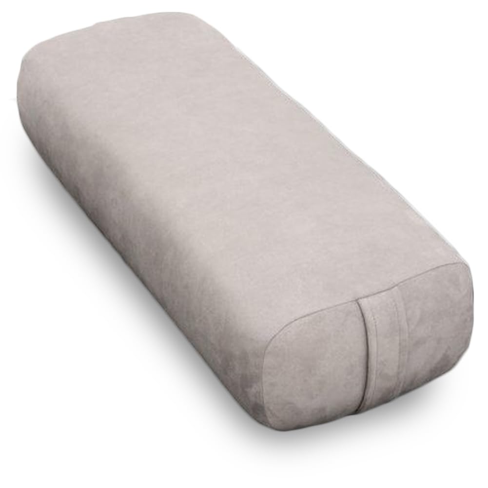 BAKAJI Cuscino per Yoga in Microfibra Colore Grigio 66 x 24 x 13 cm, Ideale come Supporto per Fitness, Allenamento, Palestra, Meditazione, Accessorio Seduta Comfort Schiena, Collo, Cervicale