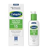 Cetaphil Daily Facial Moisturizer with Sunscreen Broad Spectrum SPF 15, Fragrance Free Unscented 4 Fl Oz (Pack of 2)