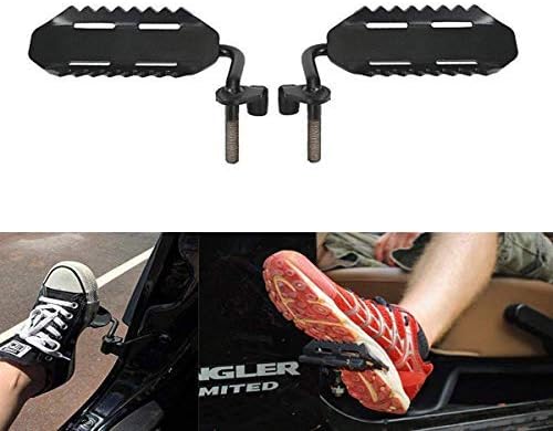 SXMA Foot Pegs Solid Steel Black Foot Rest Kick Panel, Front Foot Pegs Foot Rest for 2007-2017Jeep Wrangler JK & Unlimited
