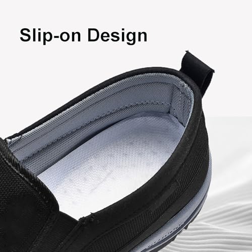 Generic Orthoture Men's Arch Support Slip-On Canvas Loafers, Black, Size: US Men's3