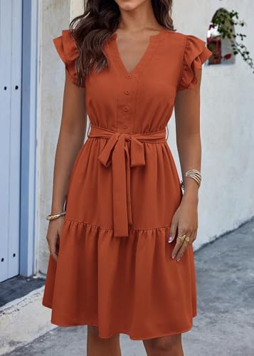 Image of KIRUNDO Summer Dresses for Women 2026 Knee Length