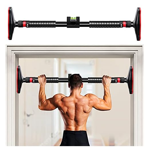 pull-up bar med vattenpass, skruvlös pull-up-bar, justerbar på dörrar med en bredd på 70–95 cm, med halkskydd matta och säkerhetslås, inomhusstång för hem gym träning fitness