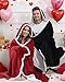 Jamntower 2 Pcs Wearable Blankets for Couples His and Hers Embroidered Blanket Romantic Warm Couples Gifts for Christmas Winter Wedding Birthday Engagement Housewarming Gifts (Black, Red,Mr. Right)