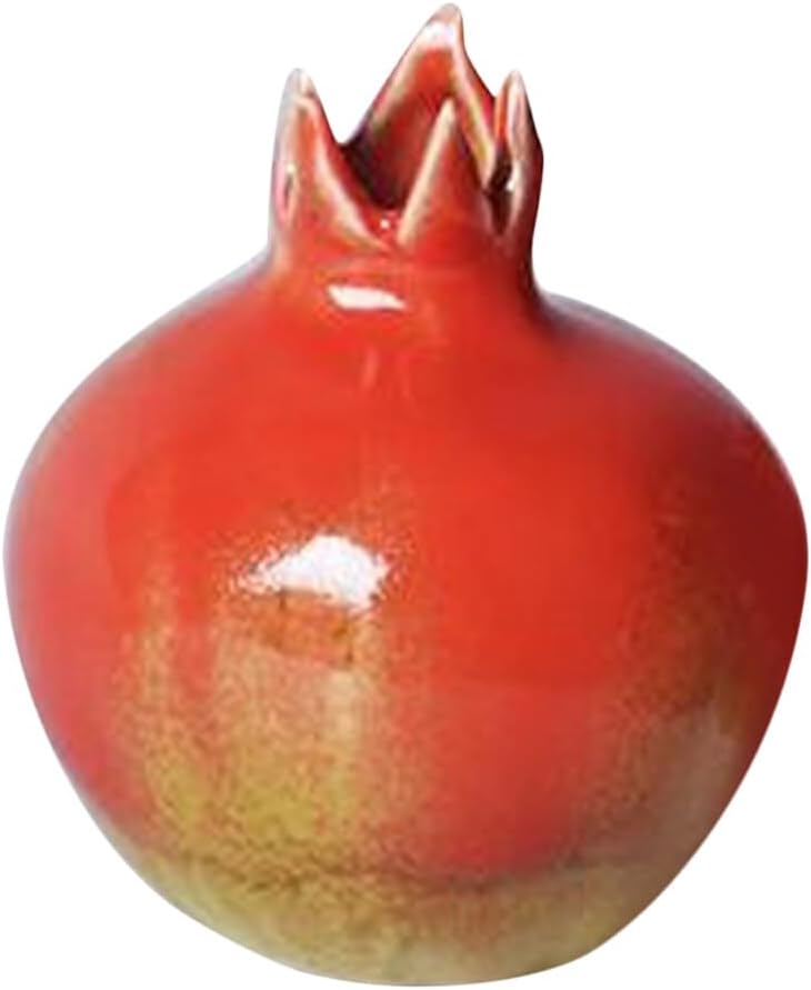 VOSAREA Vase Decor Filler Glazed Ceramic Pomegranates Bud Vase, Pomegranate Home Decor Creative Flower Vase Fake Pomegranate Fruit Table Centerpiece Art Craft Ornament Housewarming a