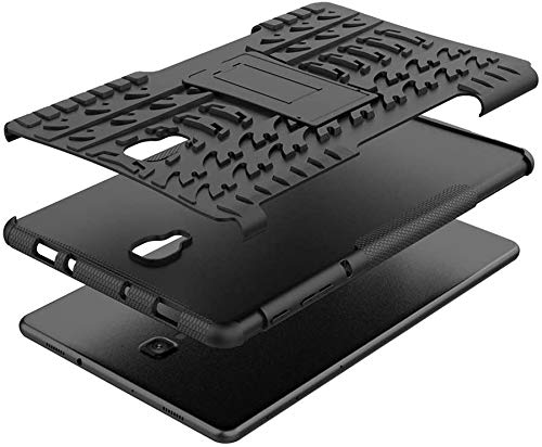 Image of MoreFit Hybrid Back Cover Case with Kickstand Wheel Pattern for Samsung Galaxy Tab S3 / SM-T820 / T825 - Black