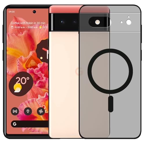 Image of amazon basics Luxury Paper Thin Case Cover for Google Pixel 6A | Matte Finish | Compatible with magsafe | (Black, Google Pixel 6A)