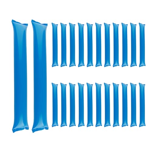 Bojueshaw 24pcs Inflatable Thunder Sticks,Team Spirit SticksPlastic Boom Cheering Noisemakers for Sports Games & Parties(Blue)