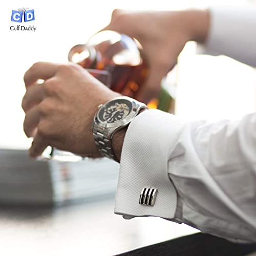 Mens Sterling Silver Black Onyx Cufflinks And Studs Formal Set With Presentation Gift Box Solid 925 Wedding Party Tuxedo Suit Shirts #TOP7