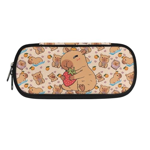 Image of Capybara Pencil Case Cute for Girls Boys Kids 3-5 6-8 10-12 Teen Pen Bag Zipper Pencil Pouch Multifunctional Storage Organzier Holder Box School Office Gifts