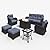 LayinSun 7 Pieces Outdoor Patio Furniture Set with Fire Pit Table, Rattan Wicker Sectional Swivel Rocker Chairs Sets