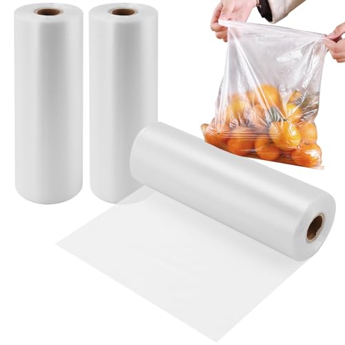 Image of 1020 Count 12 x 16 Inches Plastic Produce Bags, Clear Plastic Produce Bag Roll for Bread, Fruits, Vegetable, Kitchen, 340 Bag x 3 Rolls