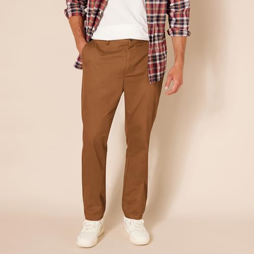 Image of Amazon Essentials Men's Slim-Fit Wrinkle-Resistant Flat-Front Chino Pant