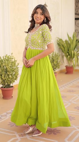 Image of Fashion Basket Georgette Embroidered Anarkali Gown for Women