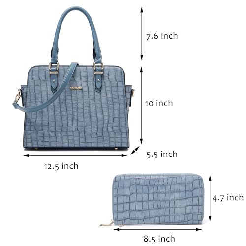 Image of Qiyuer Satchel Purses For Women Handbag And Wallet Set Tote Bag | Premium Vegan Leather,Matching Wallet,RFID Blocking,Work,Casual