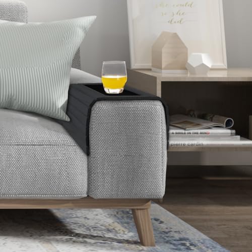 POUMUE 34 x 41,5 cm Flexibles Holzsofablech, flexible Halterung für Armlehne, Tisch, Armlehne, Sofa, Tablett, für Sofa mit rutschfester Unterseite