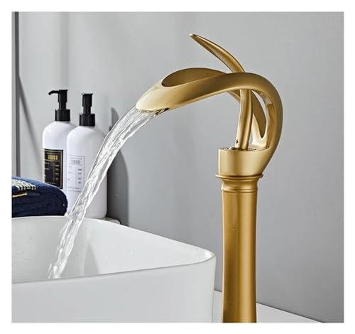 Robinet vasque à poser doré : mitigeur de salle de bains créatif