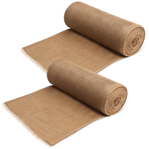 Riakrum 2 Pcs 48 Inch X 120ft in Total Erosion Control Blanket Burlaps Netting Mesh Burlap Erosion Control Liner Blanket Burlap Loose Weave Planter Liner Roll for Raised Bed Soil Saver