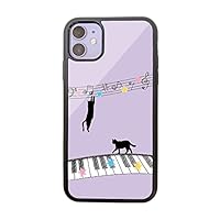 Amazon.co.jp: iPhone 12 猫 黒ネコ シルエット ねこ 音符 音楽 強化