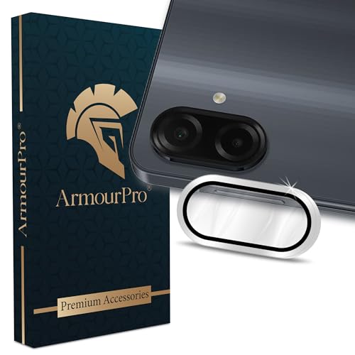 Image of ArmourPro Camera Lens Tempered Glass for Samsung Galaxy F70e Tough HD Individual Aluminum Alloy Rings 9H Camera Cover, Scratch-Resistant,Camera Lens Protection| Silver, 1 Pack