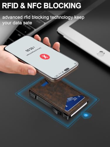 Image of Wallet for Men RFID Wallet with 2 ID Windows & Money Clip, Slim Card Holder
