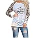 Produktbild iHENGH Damen Leopard Bluse Langarm Fashion Damen T Shirt Übergrößen Tops(Weiß-3, M)