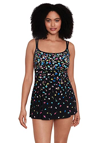 Longitude Women's Swimwear Empire Princess Seam Soft Cup Long Torso Swimdress