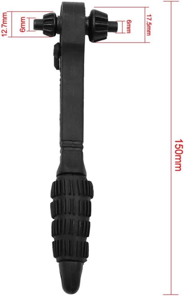 Cydmoty 2 in 1 Drill Chuck Ratchet Spanner Multi Universal for Drill chuck Wrench Electric Drill Clamping Tool (2), Black