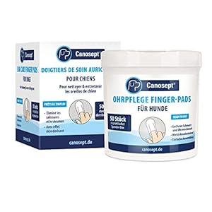 Canosept Doigtiers Oreille Chien 50 Unités – Nettoyant Oreille Chien – Bon Soin Et Hygiène Des Oreilles Des Chiens – Enlève La Saleté Et Le Cérumen – Avec Effet Désodorisant – Produit Oreille Chien