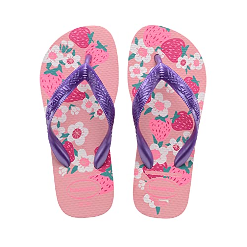 Chinelo Flores, Havaianas, Meninas, Rosa Macaron, 27/28
