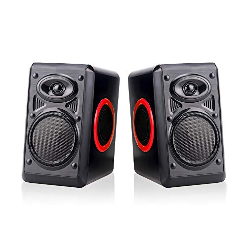 Computer Speakers for Desktop/Laptop/Mac, USB Powered PC Speaker, 2.0 Channel Stereo Multimedia Speaker for TV, Notebook, Built-in Diaphragm,3w3w Horn and in-Line Volume Control TOMOT FT-165