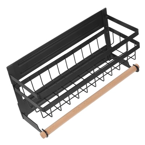 HYTROVE Estante Magnético para Especias en Cocina con Diseño Magnético, Multi-niveles y Materiales de Acero al Carbono y Madera para Organización