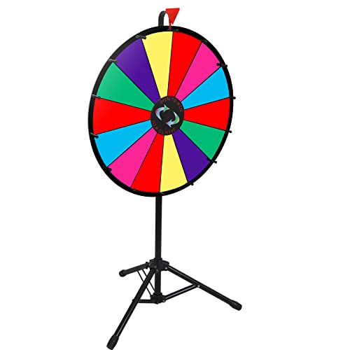 Homgarden 24" Color Prize Wheel W/Adjustable Stand 14 Slots Tabletop Editable Classic Spinning Win Prize Wheel Fortune Carnival Spin Game Casino Equipment #TOP2