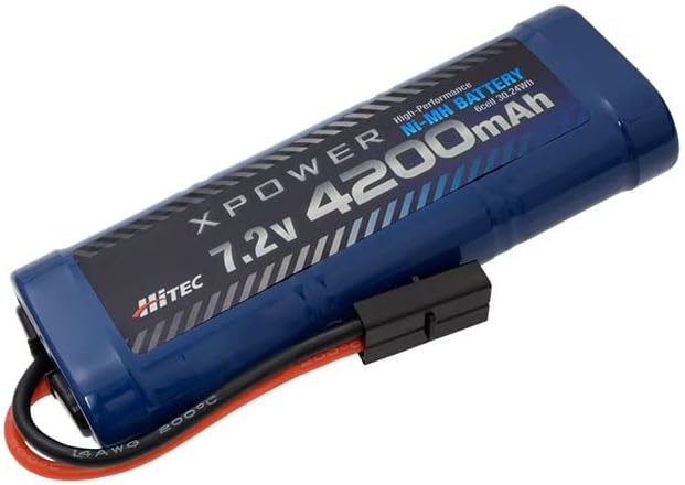 Hi-Tech XP4200-NT-B Ni-MH 7.2 V 4200 mAh Battery, Nickel-Metal Hydride, Tamiya Type Connector, 6 Cell, Round Type, Large Capacity, Durable, Radio Control, RC Electric, Beginners, Spare PSE Compatible