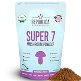 LRLA SUPERFOODS La Republica Superfood Super 7 Mushroom Extract Powder, Includes Lion's Mane, Reishi, Chaga, Cordyceps, Shiitake, Maitake, and Turkey Tail (8 oz) ﻿