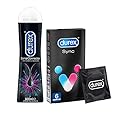 Durex Sync Preservativi, 6 Profilattici Ritardanti con Rilievi e Nervature e Durex Gel Lubrificante Eternal da 100ml