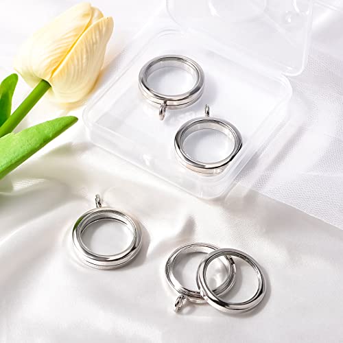 WANDIC Glossy Photo Charms, 4 pieces silver Round Memory Locket Pendant Bridal Wedding Bouquet Charms for Photo or Decoration 30mm - Image 4