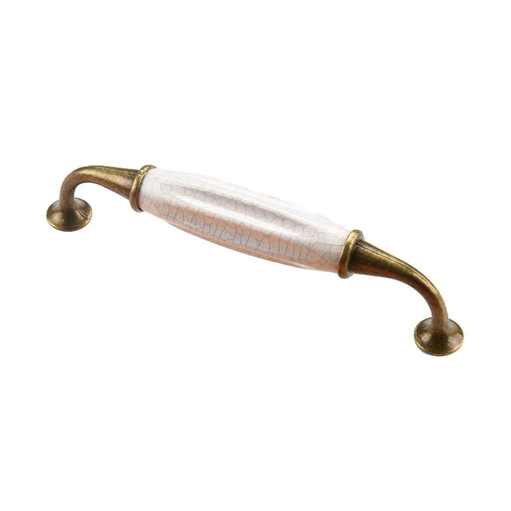Sajmakuwla Hole Spacing 96 Antique Brass Cabinet Drawer Handles 1Pcs European Ceramic Zinc Alloy Single Hole Pull(Hole Spacing 96)