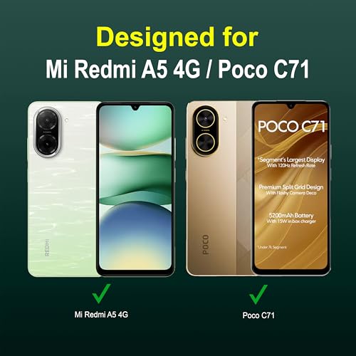 Image of Zapcase Back Case Cover for Mi Redmi A5 4G | Compatible for Mi Redmi A5 4G Back Cover | Liquid Silicon Magic Case with Camera Protection | Dark Green