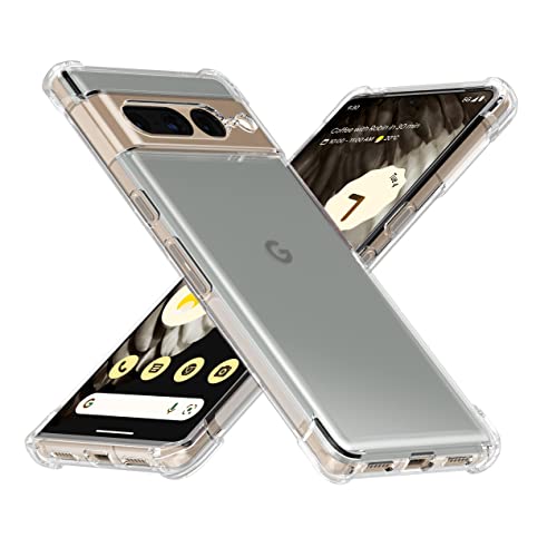 Cresee Case for Google Pixel 7 Pro 6.7 Inch (Not for 7) Reinforced Corner Bumper, Crystal Clear Cover Slim Fit Shockproof Flexible TPU Phone Case for Pixel 7 Pro 2022 - Transparent