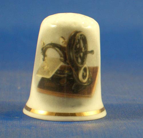 Porcelain China Collectible Thimble - Willcox & Gibbs Sewing Machine