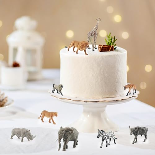 KQDRAVINE 9 Stück Safari Wildtiere Figur, Mini Waldtier, Zoo Spielzeuge, Bauernhof Tiere Spielzeug Tierfiguren Set, Tiere Spielzeug, Safari Animal Toys Figuren für Kinder