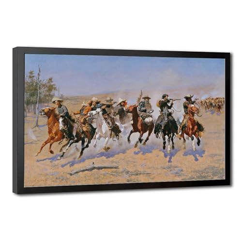 Impression sur toile haut de gamme A Dash for The Timber - Toile tendue Remington 61x91,4 cm