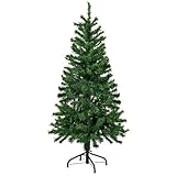 GIGALUMI 120cm/4ft Fold-Out Artificial Christmas Tree, Realistic Green Xmas Tree, 300 PVC Tips, With Metal Stand, Indoor Outdoor Holiday Decoration Pine Tree