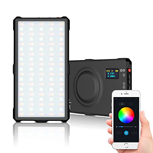 Camera Light RGB Photography Light with App Control, Magnetic, R19 Video Light 360° Full Color 9 Senses Effect 3200-7500K Adjustable 1-100% Stepless Dimming Portable Light for Video Conference