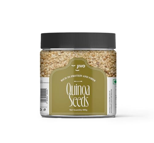 Image of Jivo Premium Quinoa Gluten Free | Gluten-Free | Saponin Free | High Protein & Fiber | Healthy Breakfast, Diet Food for Weight Management | 100% Wholegrain Cereal | Quinoa Jar 400g