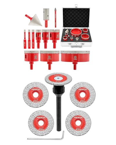 Disque diamant carrelage FOCSTOL mini kit 5 disques 30mm et scie cloche 12 pcs
