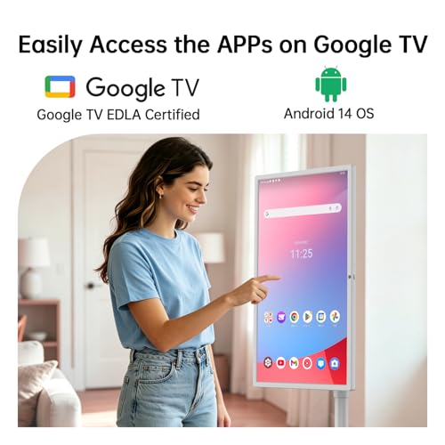 Image of HORION 32-Inch 4K UHD Portable Smart TV with Wheels for Home & Office
