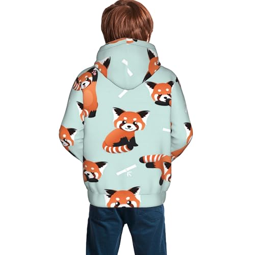 Icomon Youth Boys Girls 3d Long Sleeve Pullover Hoodies Howling Moon Wolf Hooded Seatshirts Sweaters2