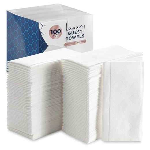 Disposable Linen-Feel Guest Hand Towels (100 Pack) - Luxury Bathroom Napkins White Cloth-Like Paper Towel Great for Dinner, Party, Wedding